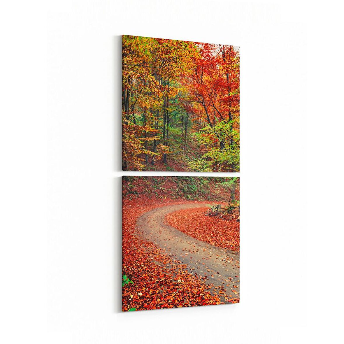 Olla 14128K2D Doğa / Manzara Görseli Kare 2'li Dikey Kanvas Tablo (Ölçü: 30X65)