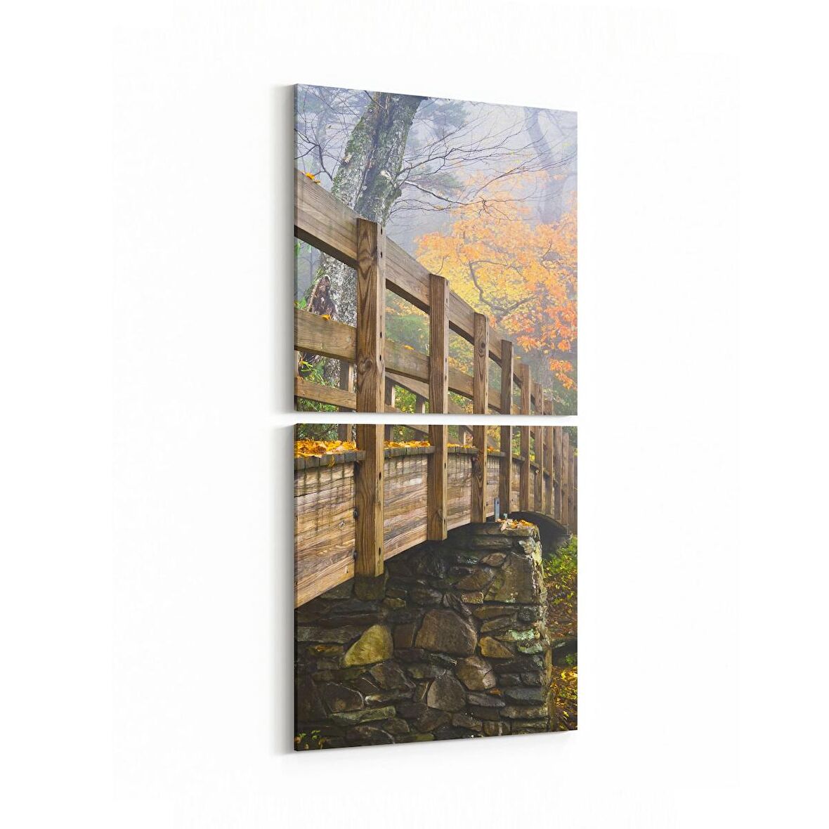 Olla 14580K2D Doğa / Manzara Görseli Kare 2'li Dikey Kanvas Tablo (Ölçü: 30X65)