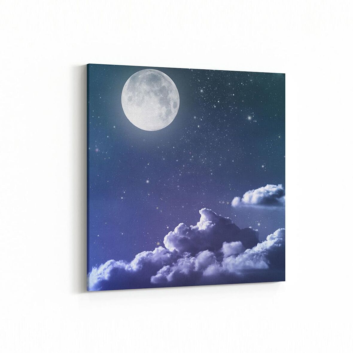 Olla 14665K Gece Gökyüzü Görseli Kare Kanvas Tablo (Ölçü: 25X25)