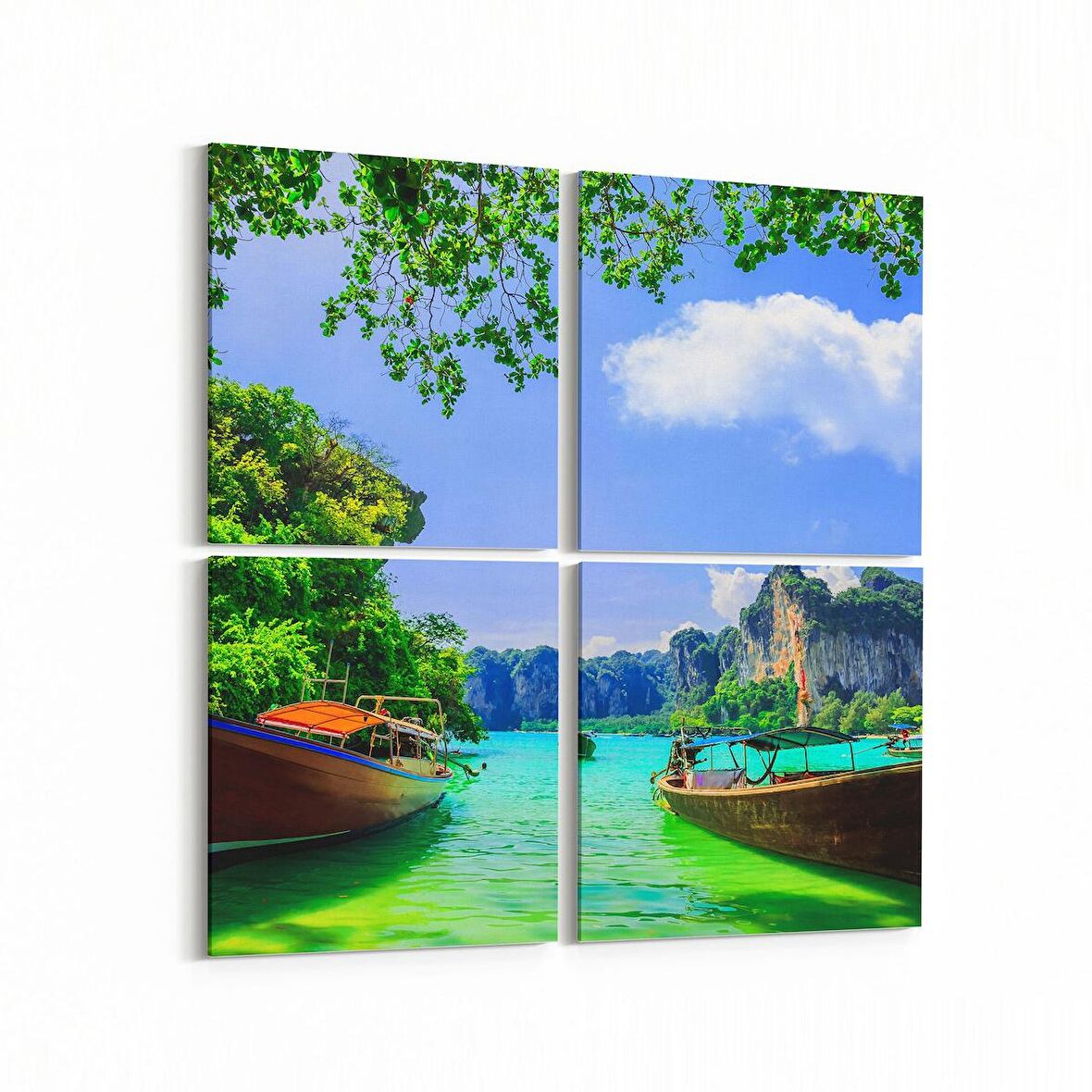 Olla 13800K4 Doğa / Manzara Görseli Kare 4'lü Kanvas Tablo (Ölçü: 105X105)