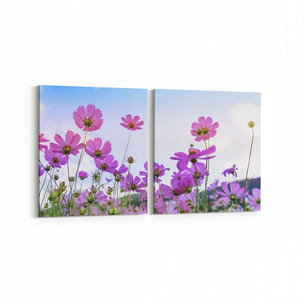 Olla 10916K2Y Ağaç Görseli Kare 2'li Yatay Kanvas Tablo (Ölçü: 125X60)