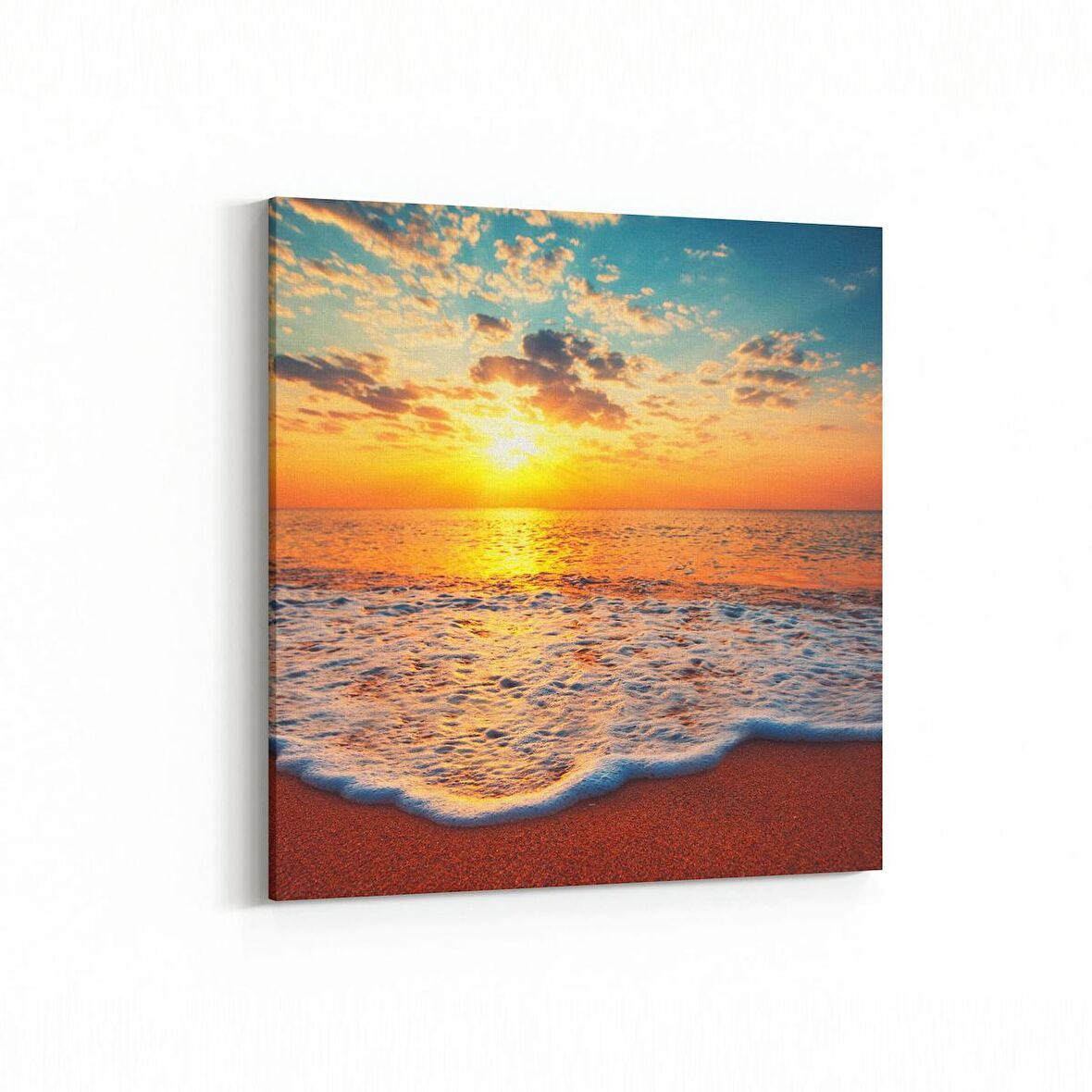 Olla 15966K Günbatımı Görseli Kare Kanvas Tablo (Ölçü: 30X30)