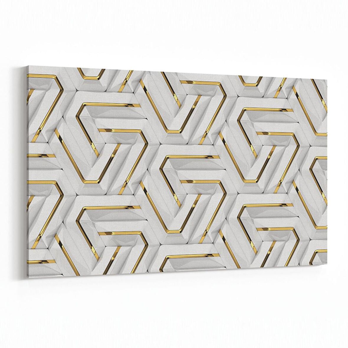 Olla 14960Y Geometrik Desen Görseli Yatay Kanvas Tablo (Ölçü: 90X60)