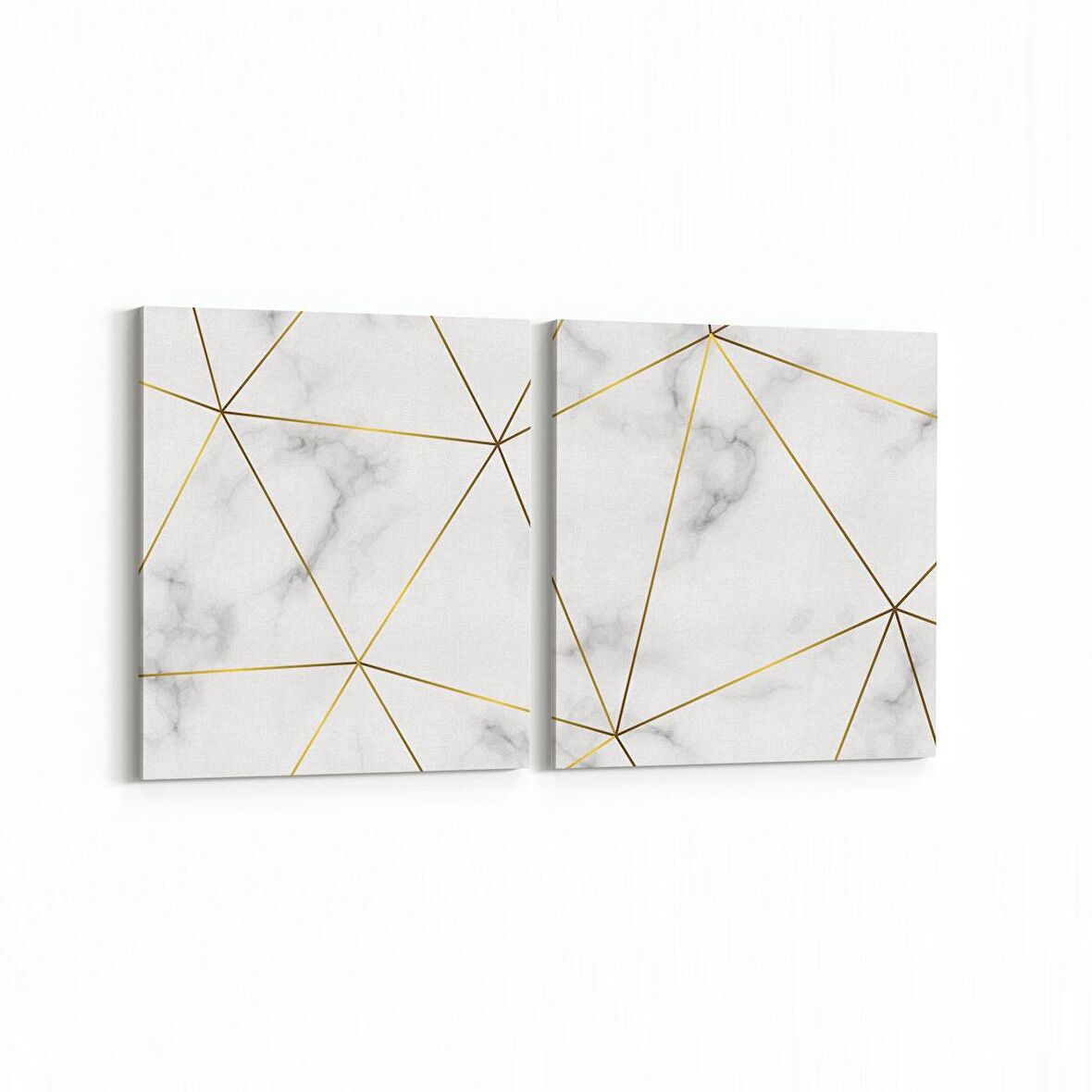 Olla 16736K2Y Mermer Desen Görsel Kare 2'li Yatay Kanvas Tablo (Ölçü: 145X70)