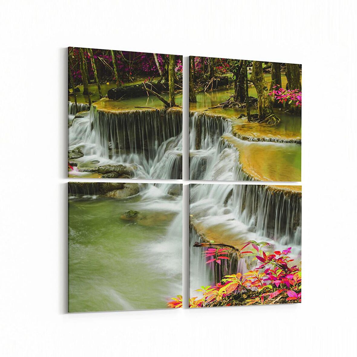 Olla 13747K4 Doğa / Manzara Görseli Kare 4'lü Kanvas Tablo (Ölçü: 145X145)