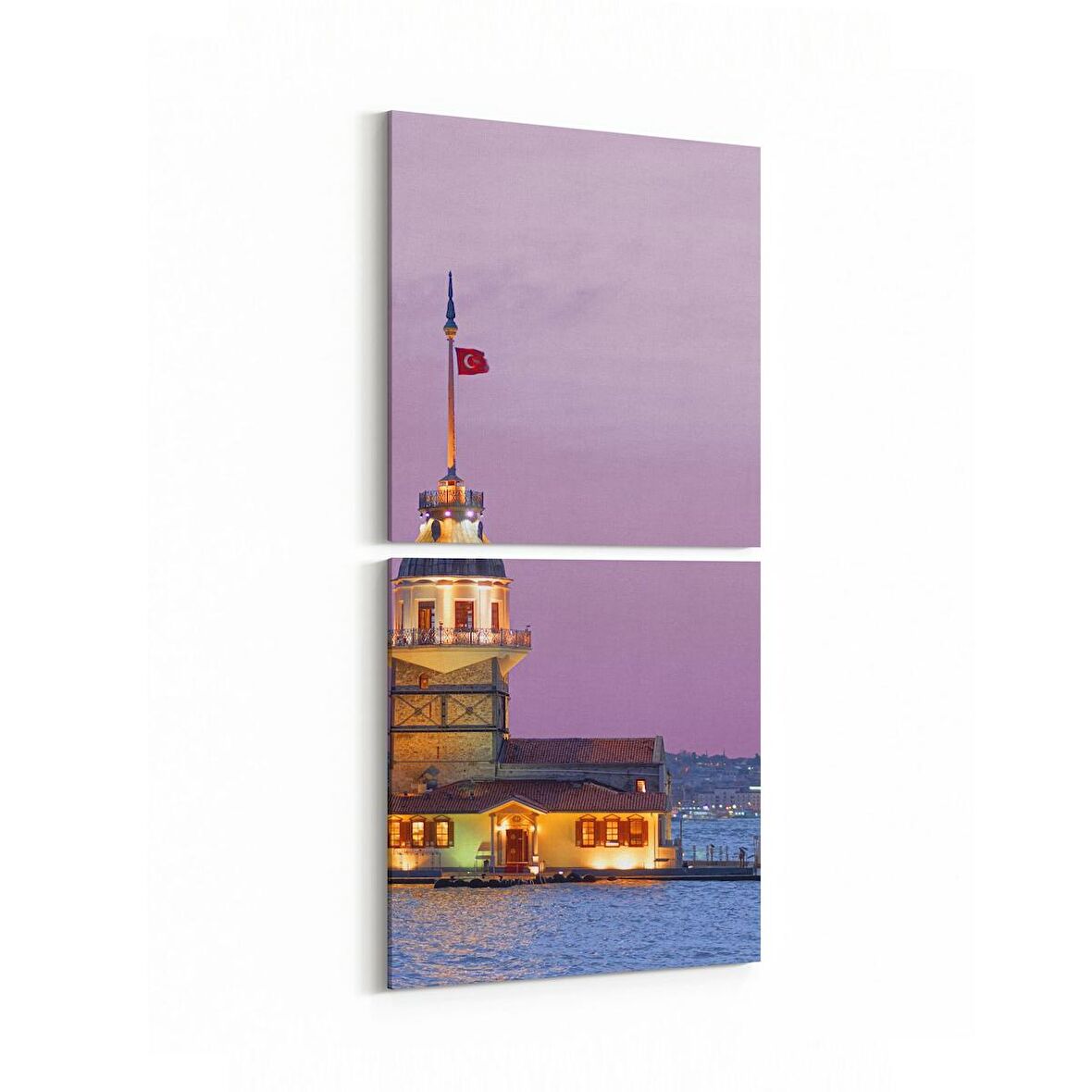 Olla 17895KD Yapı Görseli Kare 2'li Dikey Kanvas Tablo (Ölçü: 30X65)