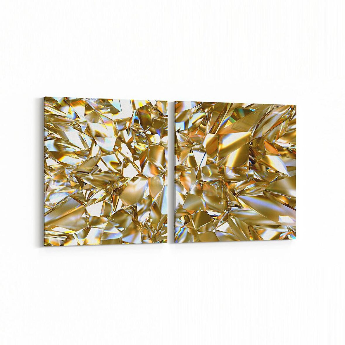 Olla 10085K2Y Abstract Görsel Kare 2'li Yatay Kanvas Tablo (Ölçü: 145X70)