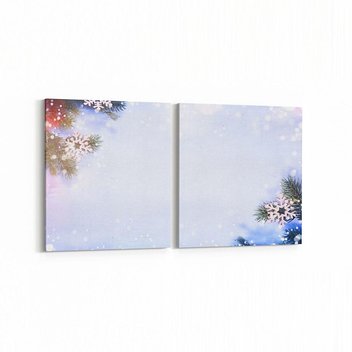 Olla 11745K2Y Orkide Çiçek Görseli 2'li Yatay Kanvas Tablo (Ölçü: 105X50)