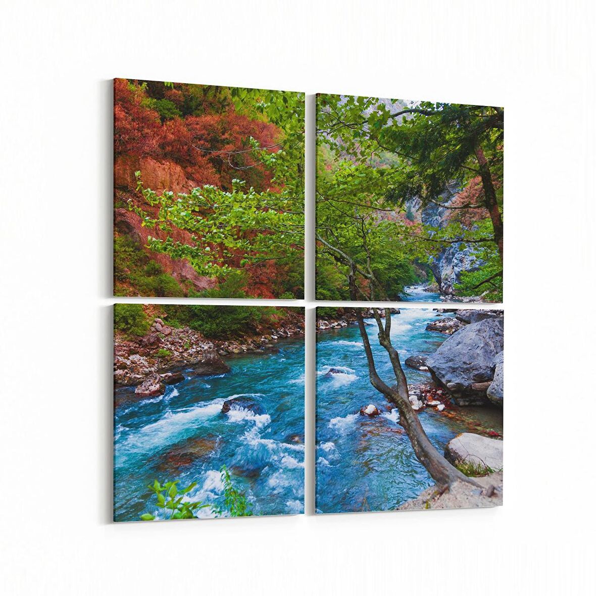 Olla 14087K4 Doğa / Manzara Görseli Kare 4'lü Kanvas Tablo (Ölçü: 145X145)