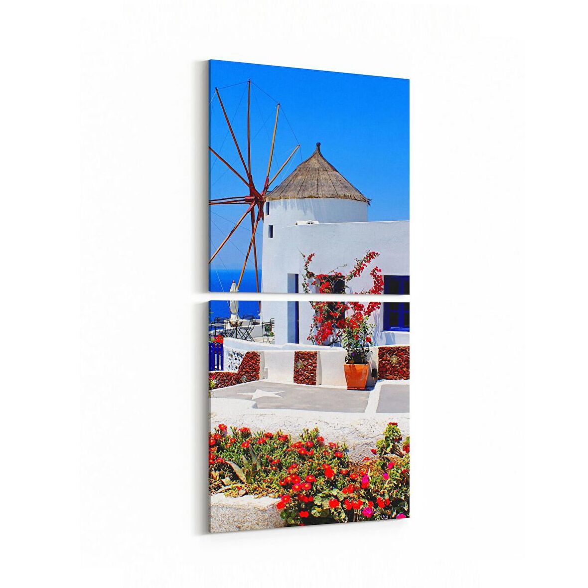 Olla 18703KD Yapı Görseli Kare 2'li Dikey Kanvas Tablo (Ölçü: 30X65)