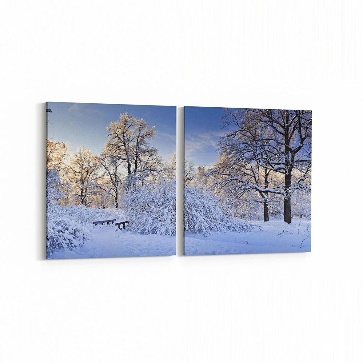 Olla 14587K2Y Doğa / Manzara Görseli Kare 2'li Yatay Kanvas Tablo (Ölçü: 105X50)