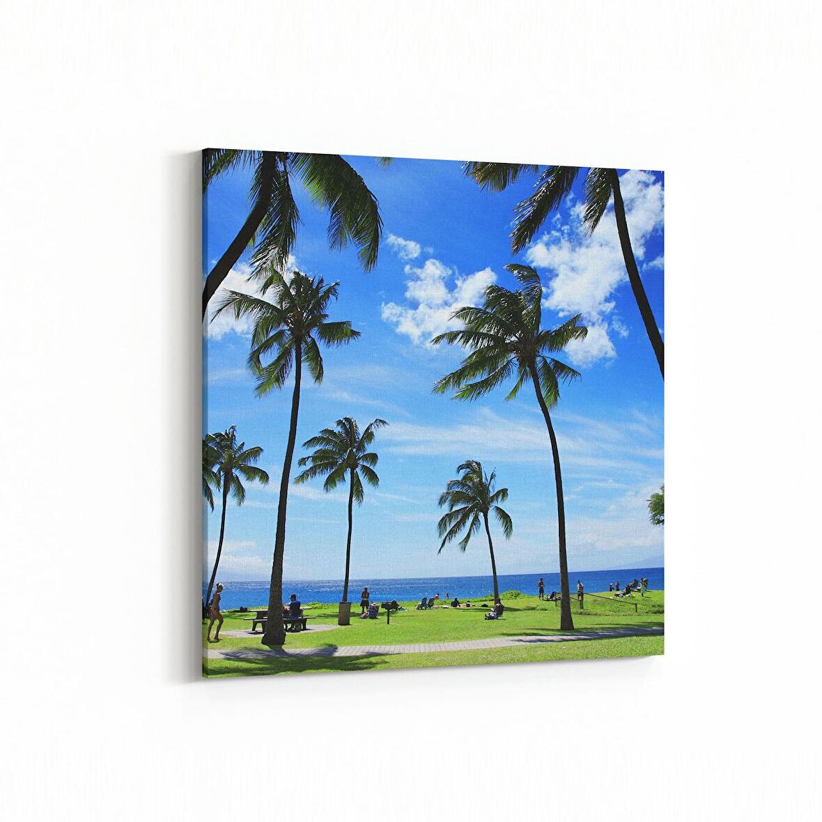 Olla 16384K Kumsal / Sahil Görseli Kare Kanvas Tablo (Ölçü: 25X25)