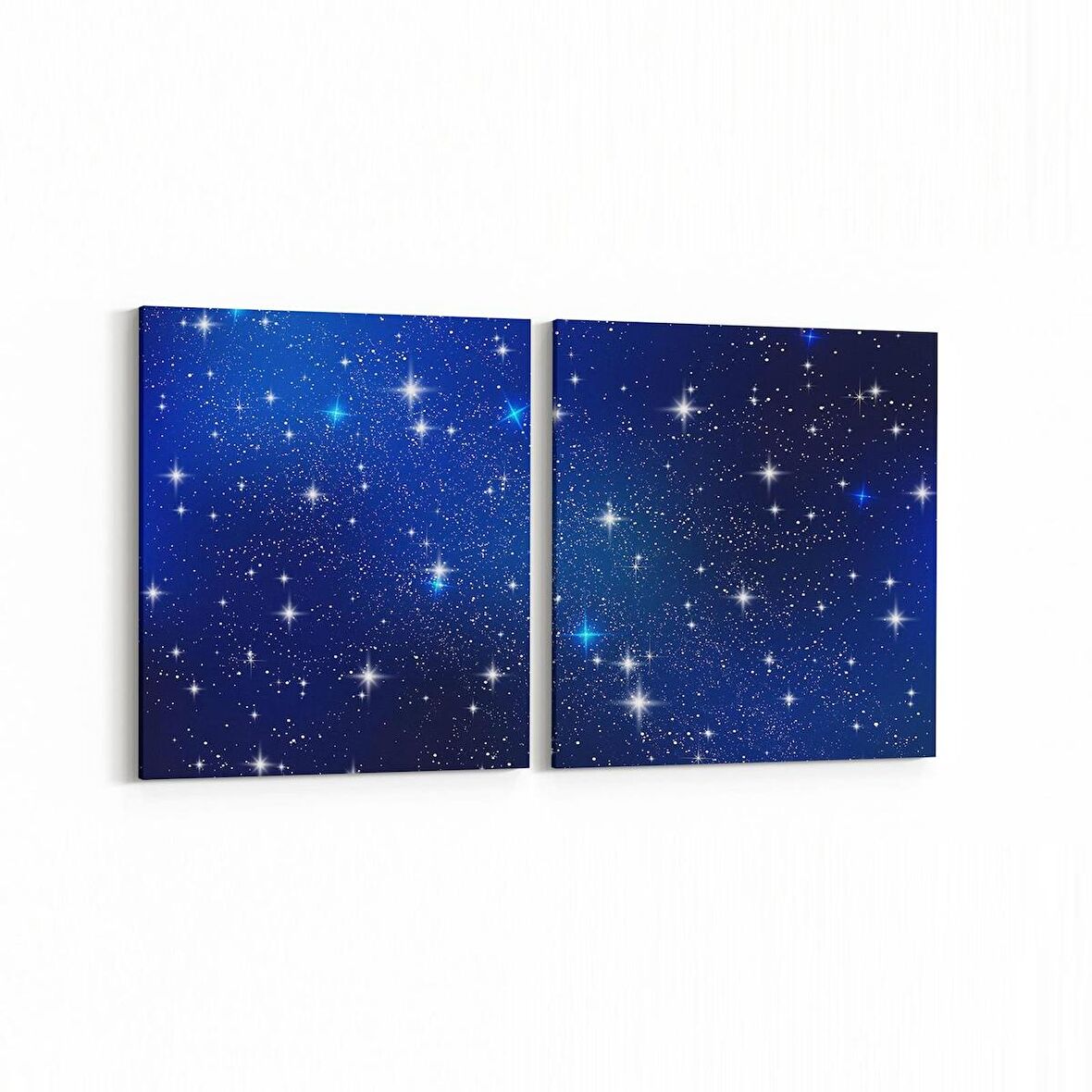 Olla 14725K2Y Gece Gökyüzü Görseli Kare 2'li Yatay Kanvas Tablo (Ölçü: 125X60)