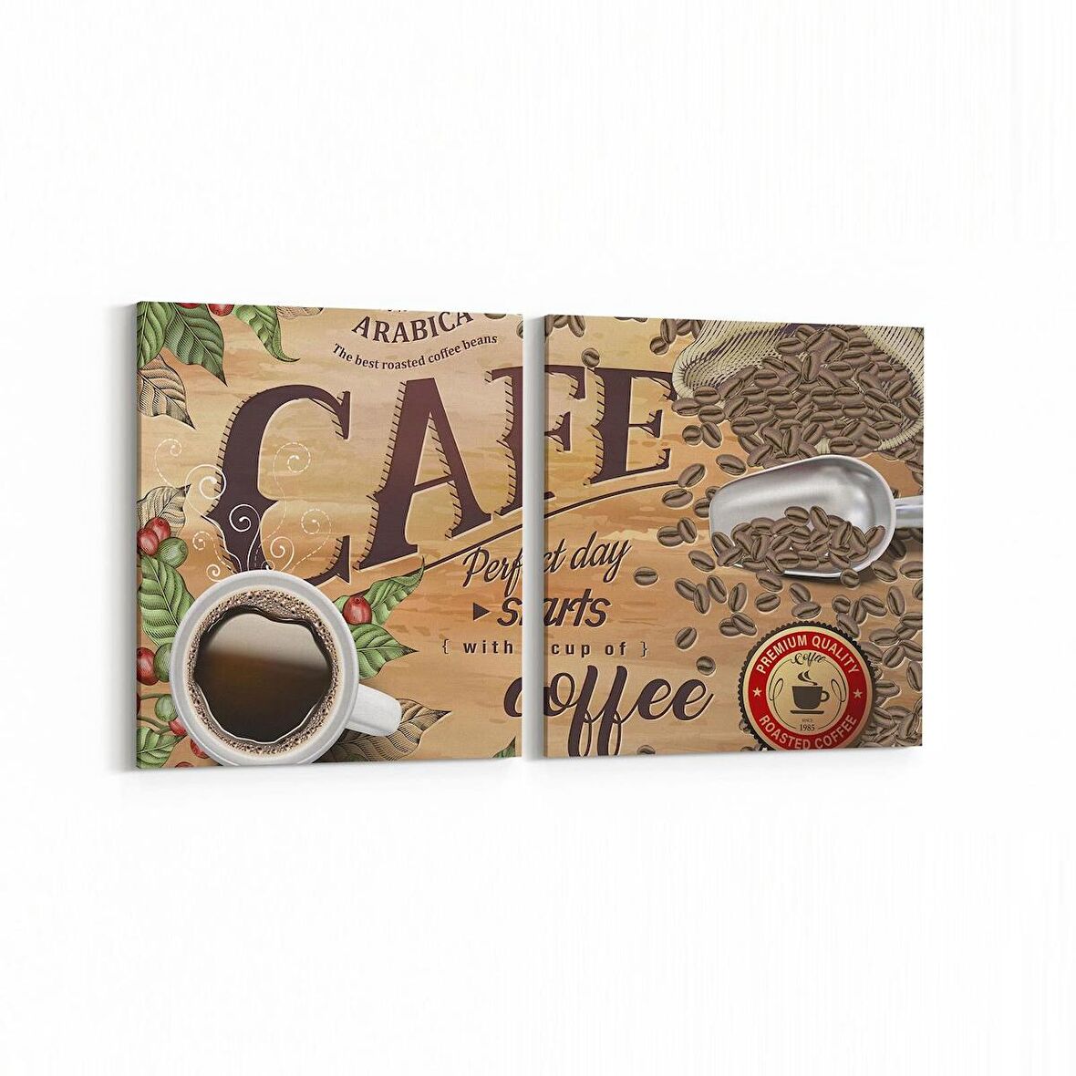 Olla 14979K2Y Gıda Görseli Kare 2'li Yatay Kanvas Tablo (Ölçü: 125X60)