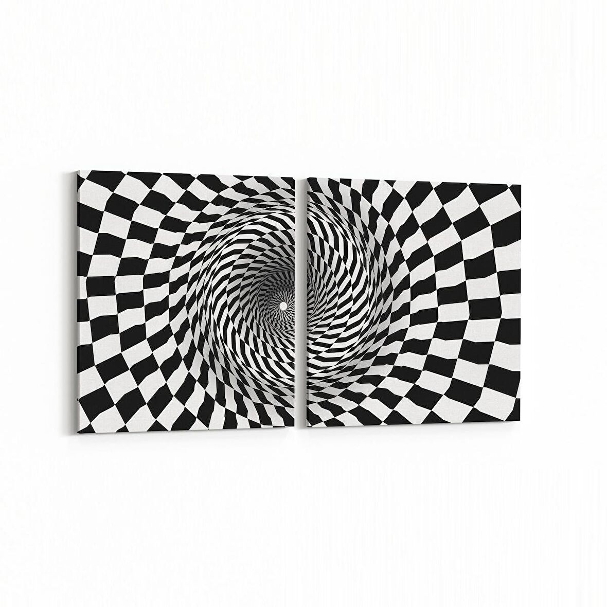 Olla 10239K2Y Abstract Girdap Görsel Kare 2'li Yatay Kanvas Tablo (Ölçü: 125X60)