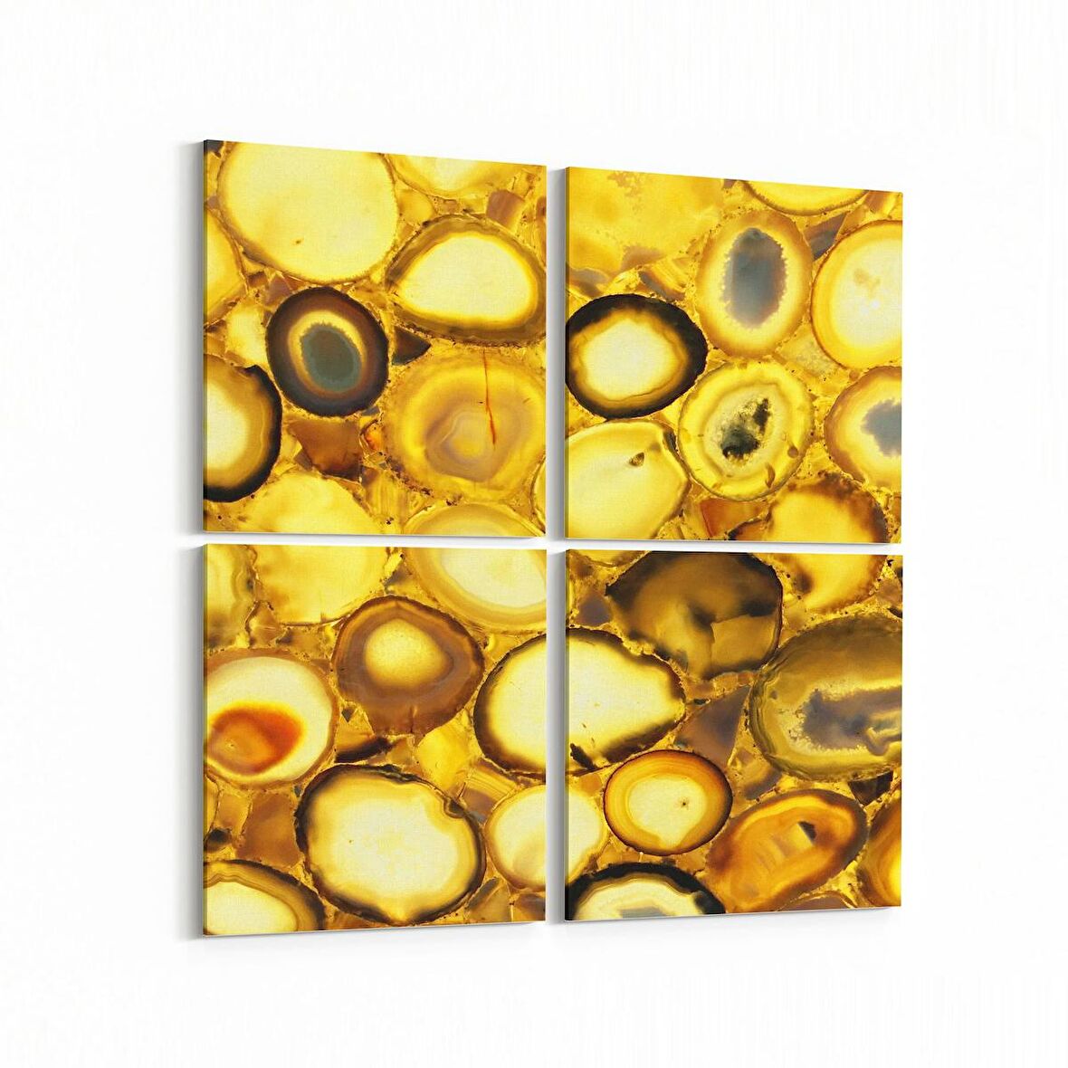 Olla 16707K4 Mermer Desen Görsel Kare 4'lü Kanvas Tablo (Ölçü: 65X65)