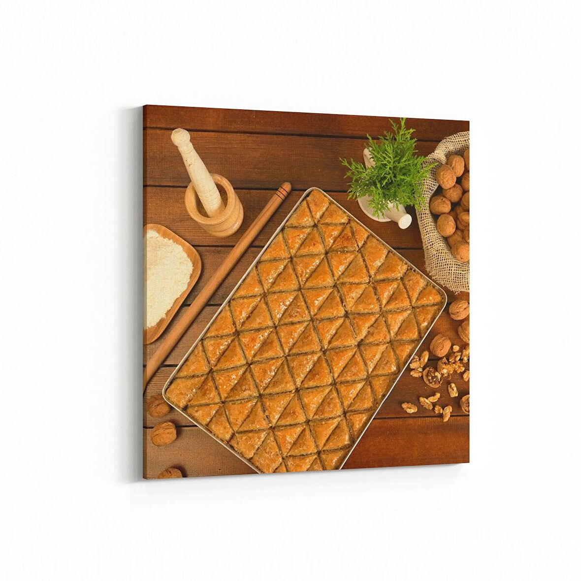 Olla 14980K Gıda Görseli Kare Kanvas Tablo (Ölçü: 25X25)