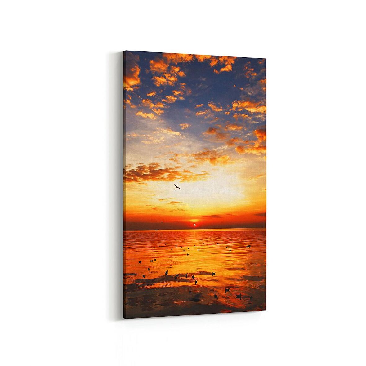 Olla 15932DD Günbatımı Görseli Dikey Dar Kanvas Tablo (Ölçü: 40X80)