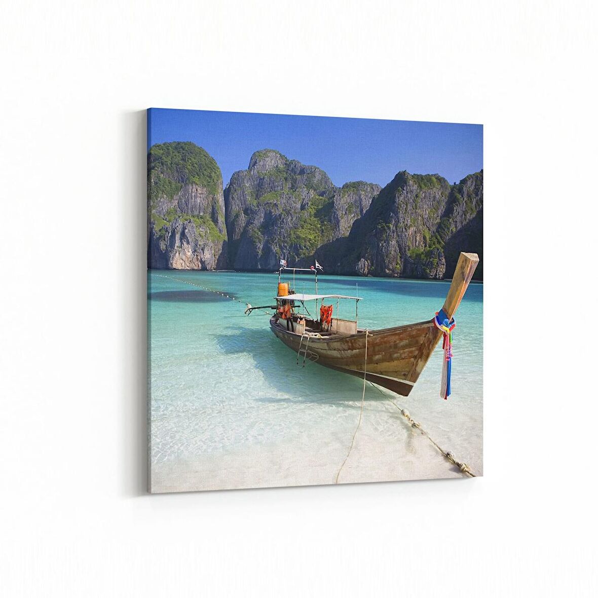 Olla 16418K Kumsal / Sahil Görseli Kare Kanvas Tablo (Ölçü: 60X60)