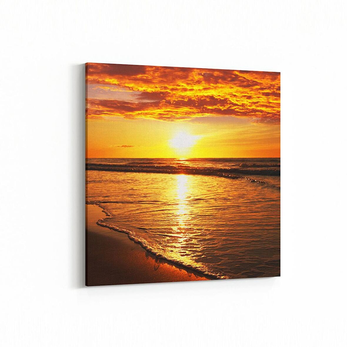 Olla 15899K Günbatımı Görseli Kare Kanvas Tablo (Ölçü: 30X30)