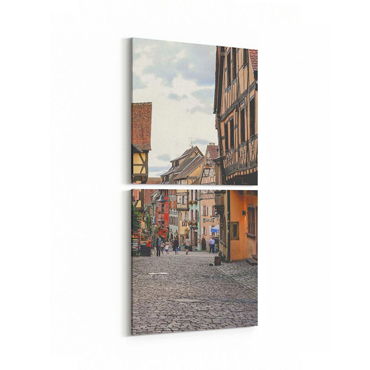 Olla 18842KD Yapı Görseli Kare 2'li Dikey Kanvas Tablo (Ölçü: 30X65)