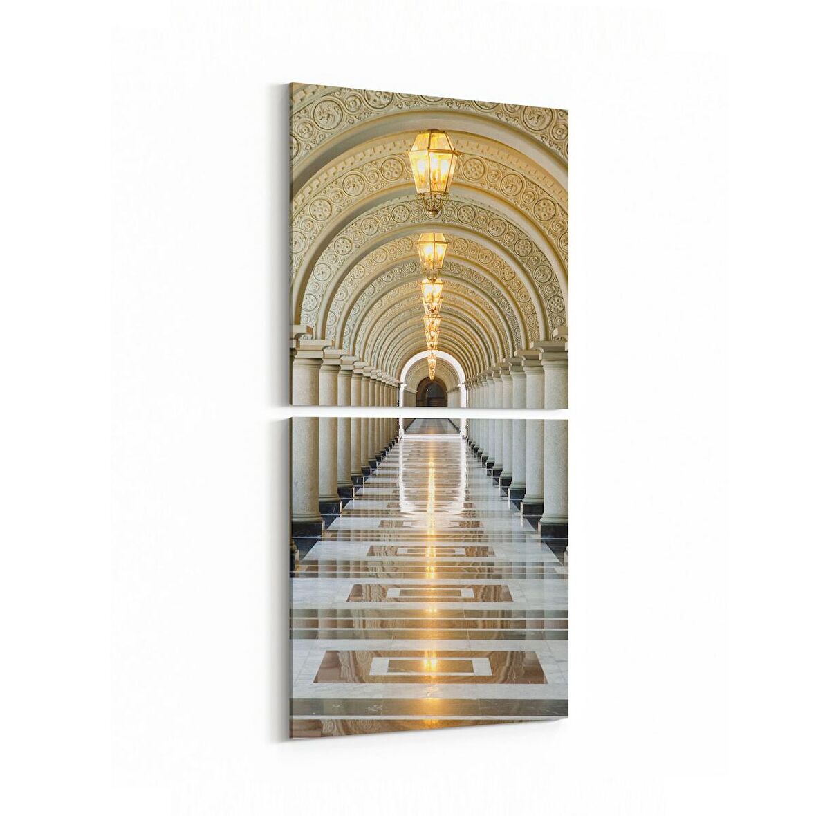 Olla 18807KD Yapı Görseli Kare 2'li Dikey Kanvas Tablo (Ölçü: 30X65)