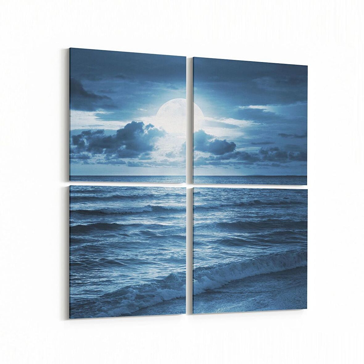 Olla 14823K4 Gece Gökyüzü Görseli Kare 4'lü Kanvas Tablo (Ölçü: 65X65)