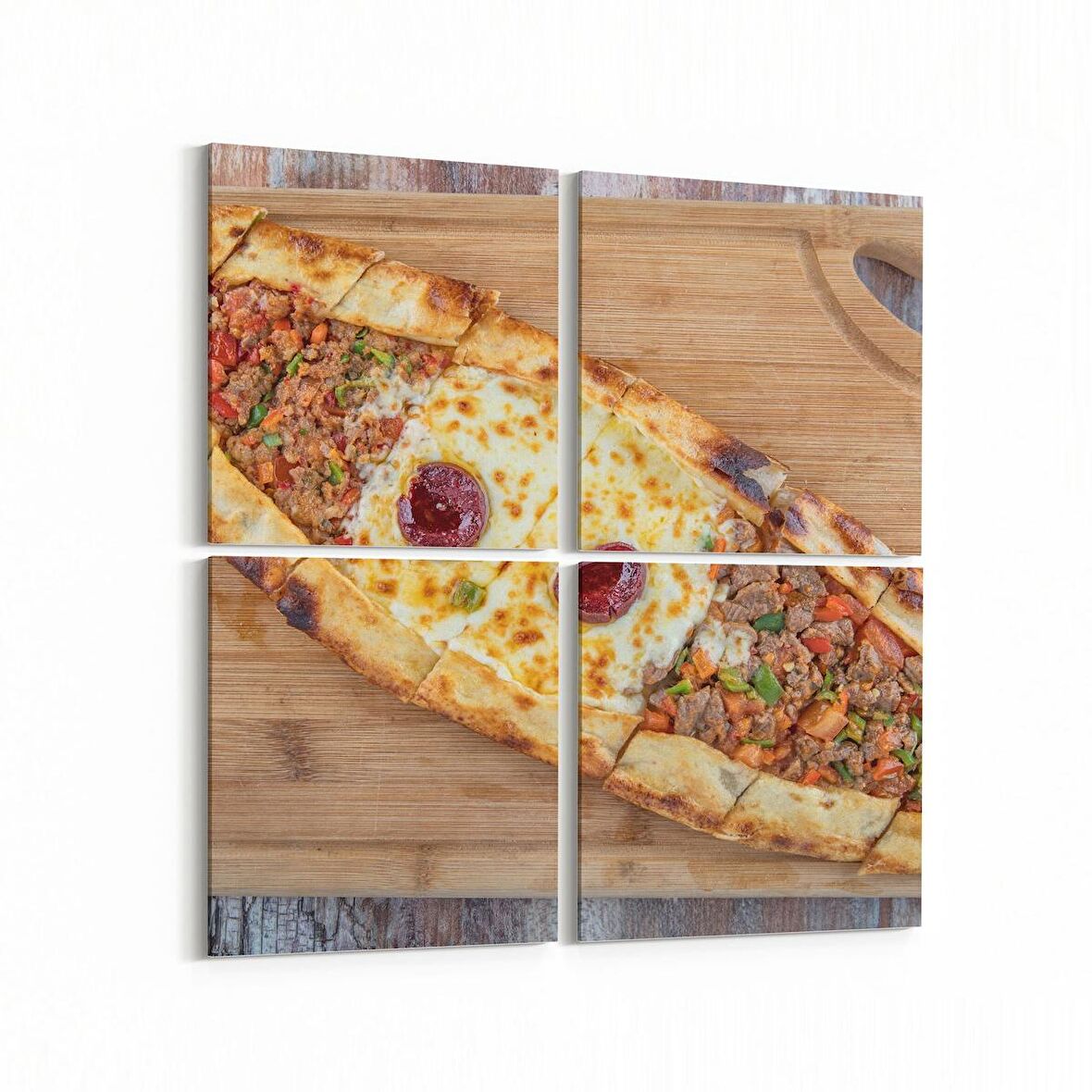 Olla 14969K4 Gıda Görseli Kare 4'lü Kanvas Tablo (Ölçü: 125X125)