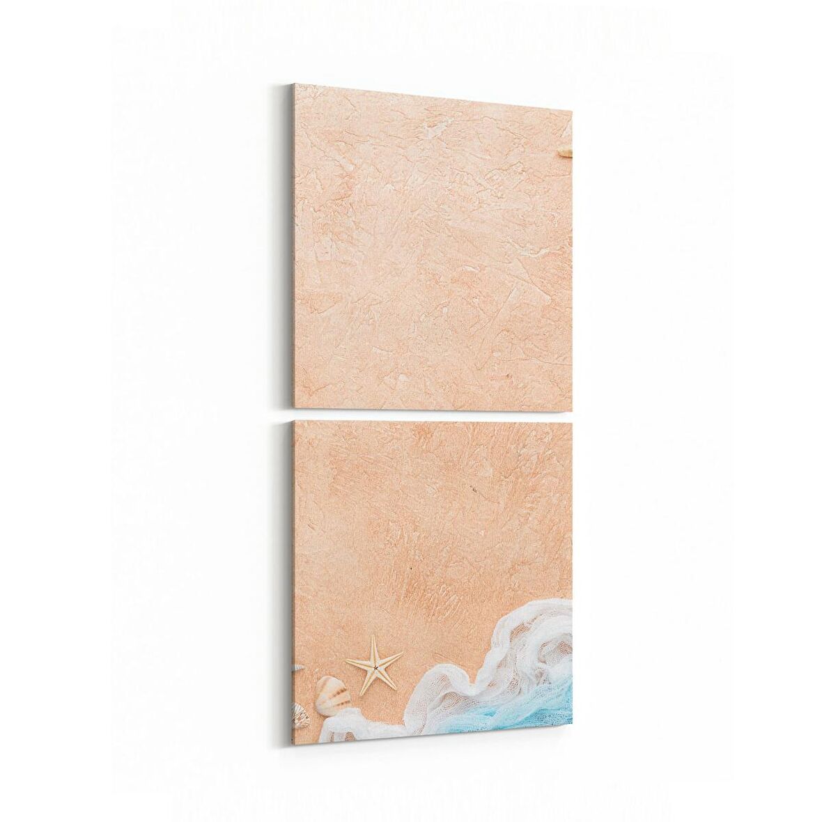 Olla 16370K2D Kumsal / Sahil Görseli Kare 2'li Dikey Kanvas Tablo (Ölçü: 30X65)