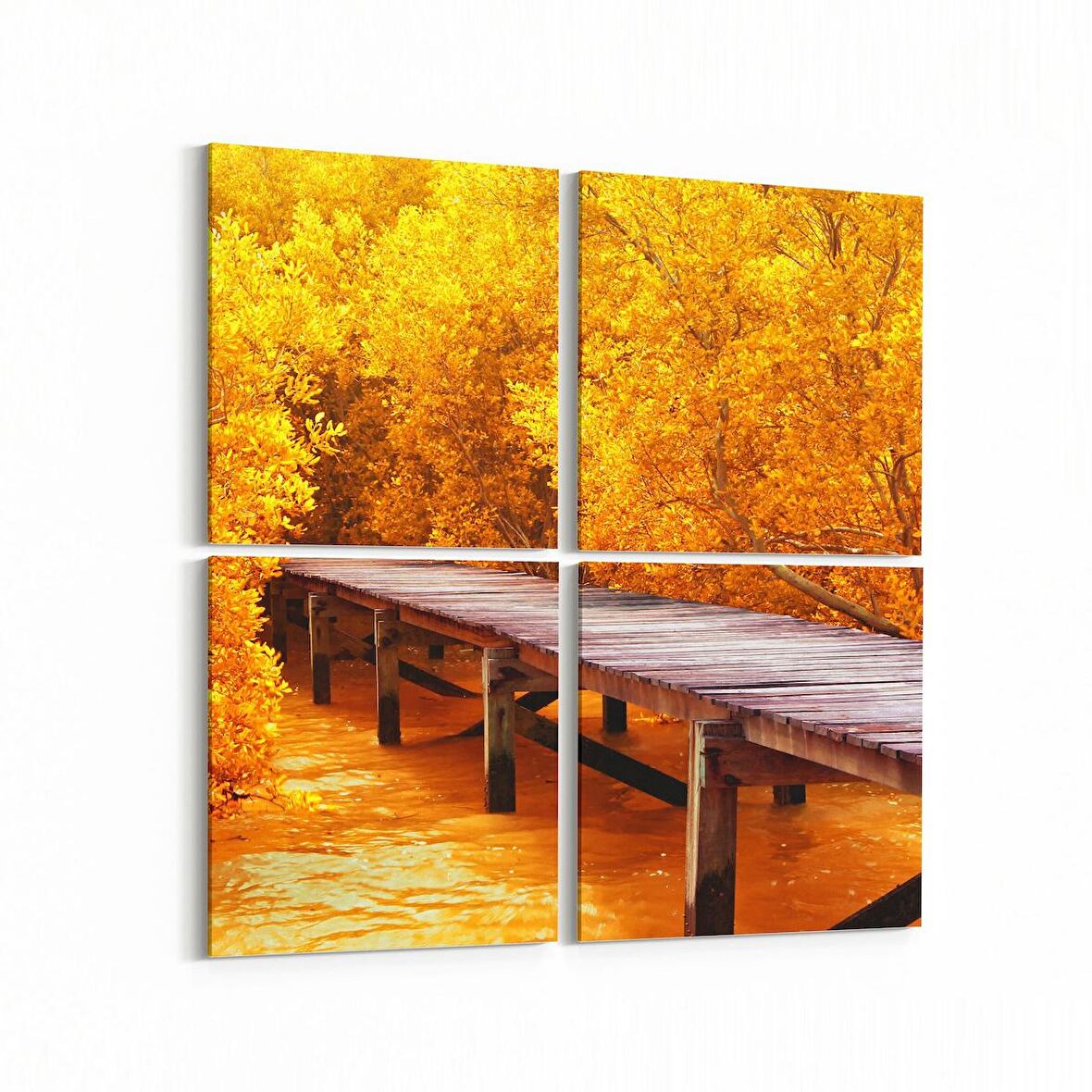 Olla 13490K4 Doğa / Manzara Görseli Kare 4'lü Kanvas Tablo (Ölçü: 145X145)