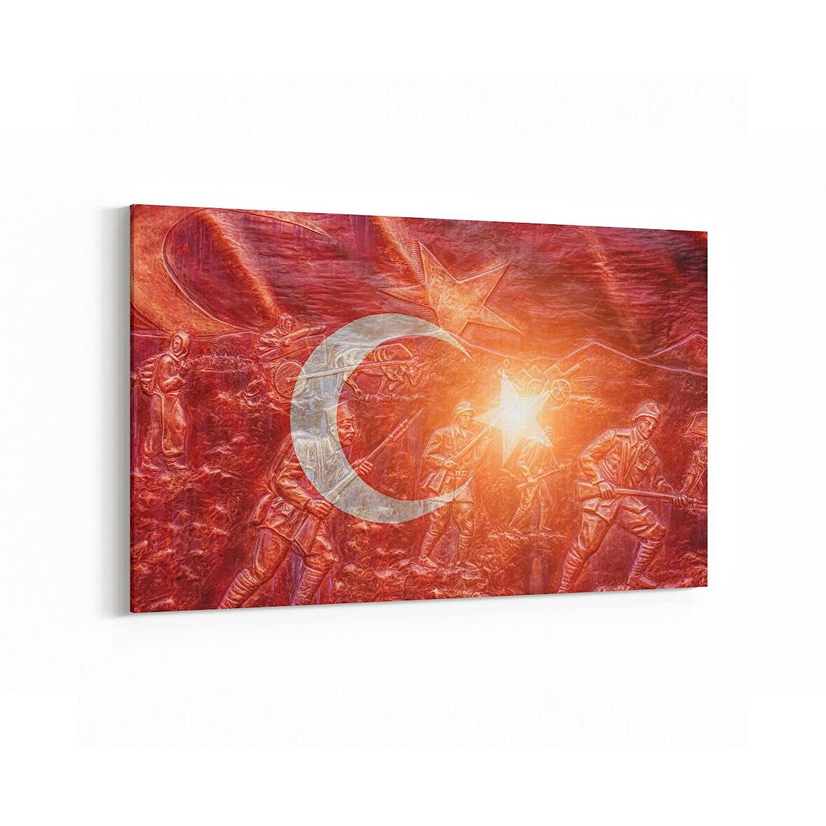 Olla 17559Y Türk Bayrağı Görseli Yatay Kanvas Tablo (Ölçü: 150X100)
