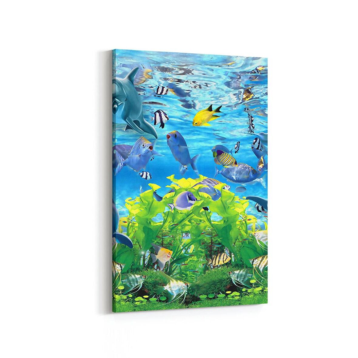 Olla 12083D Akvaryum / Balık Görseli Dikey Kanvas Tablo (Ölçü: 70X105)