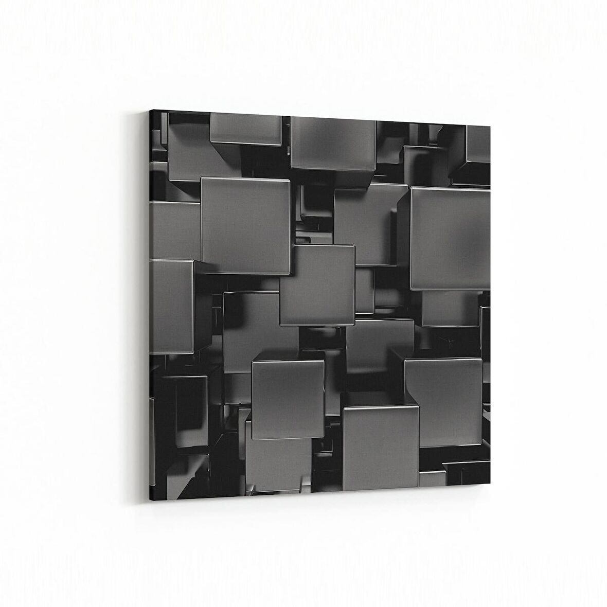 Olla 10058K Abstract 3 Boyut Görsel Kare Kanvas Tablo (Ölçü: 30X30)