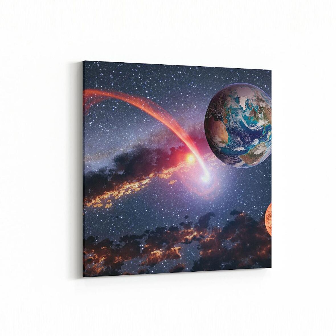 Olla 17673K Uzay Görseli Kare Kanvas Tablo (Ölçü: 30X30)
