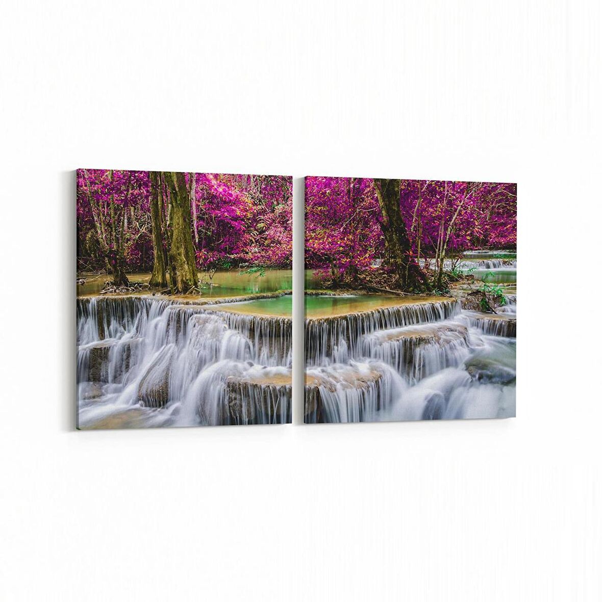 Olla 14118K2Y Doğa / Manzara Görseli Kare 2'li Yatay Kanvas Tablo (Ölçü: 125X60)