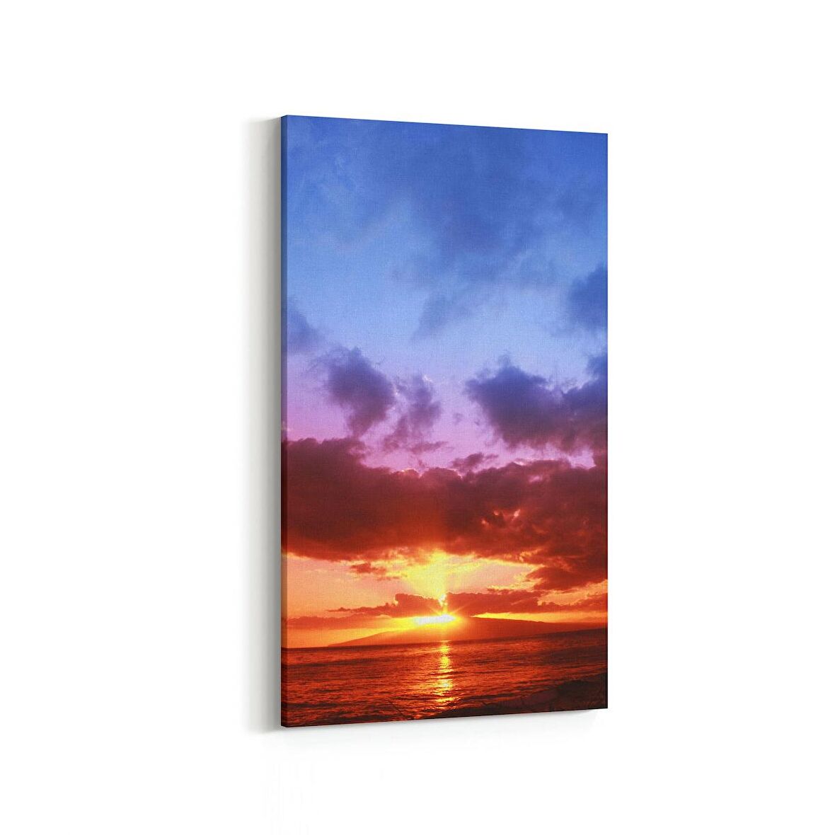 Olla 15980DD Günbatımı Görseli Dikey Dar Kanvas Tablo (Ölçü: 40X80)