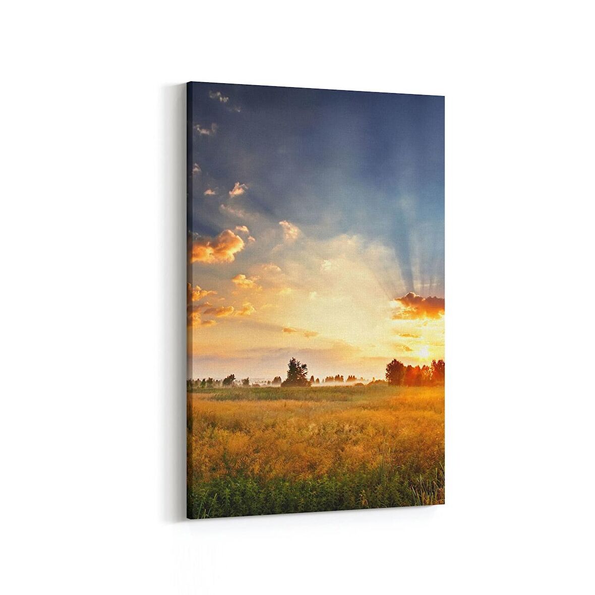 Olla 15922D Günbatımı Görseli Dikey Kanvas Tablo (Ölçü: 100X150)