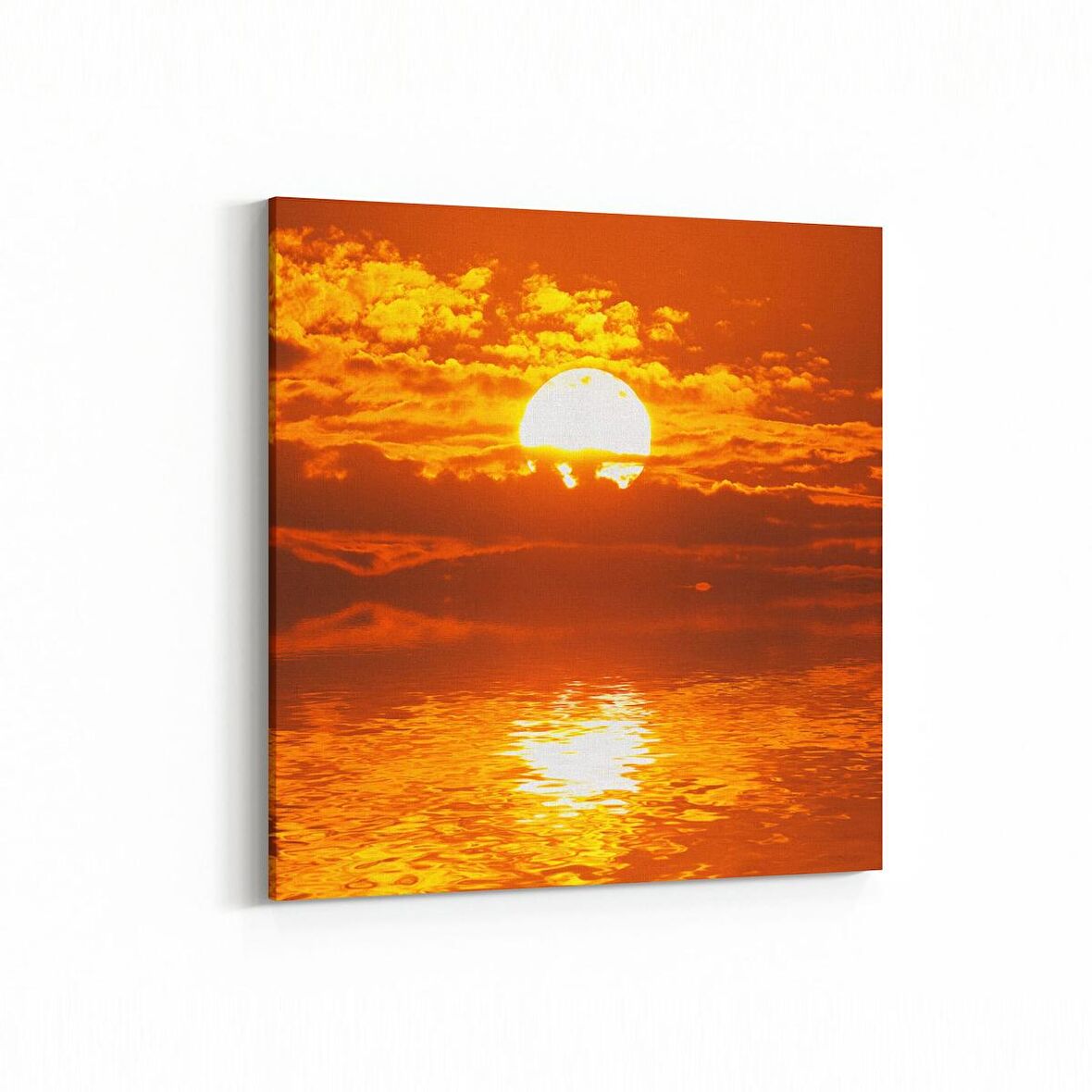 Olla 15944K Günbatımı Görseli Kare Kanvas Tablo (Ölçü: 25X25)