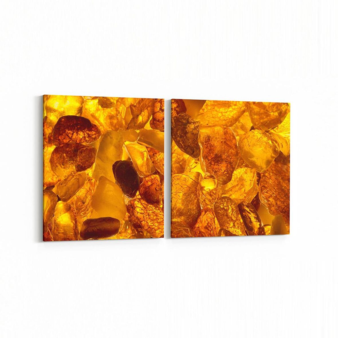 Olla 16703K2Y Mermer Desen Görsel Kare 2'li Yatay Kanvas Tablo (Ölçü: 85X40)