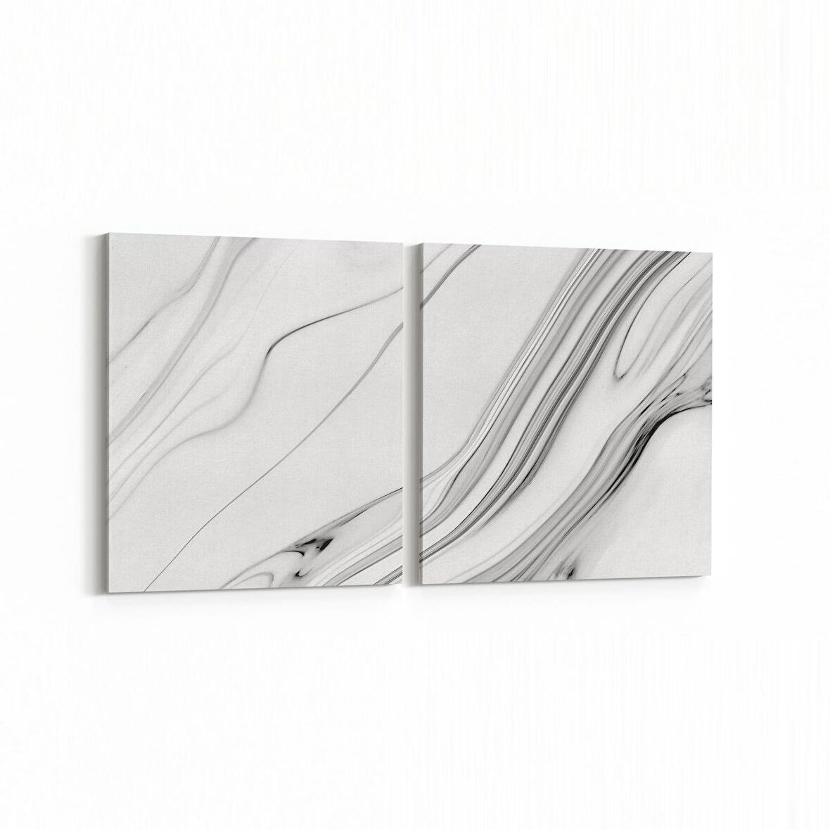 Olla 16686K2Y Mermer Desen Görsel Kare 2'li Yatay Kanvas Tablo (Ölçü: 145X70)