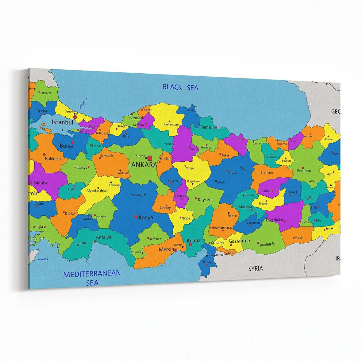 Olla 16198Y Harita Görseli Yatay Kanvas Tablo (Ölçü: 45X30)