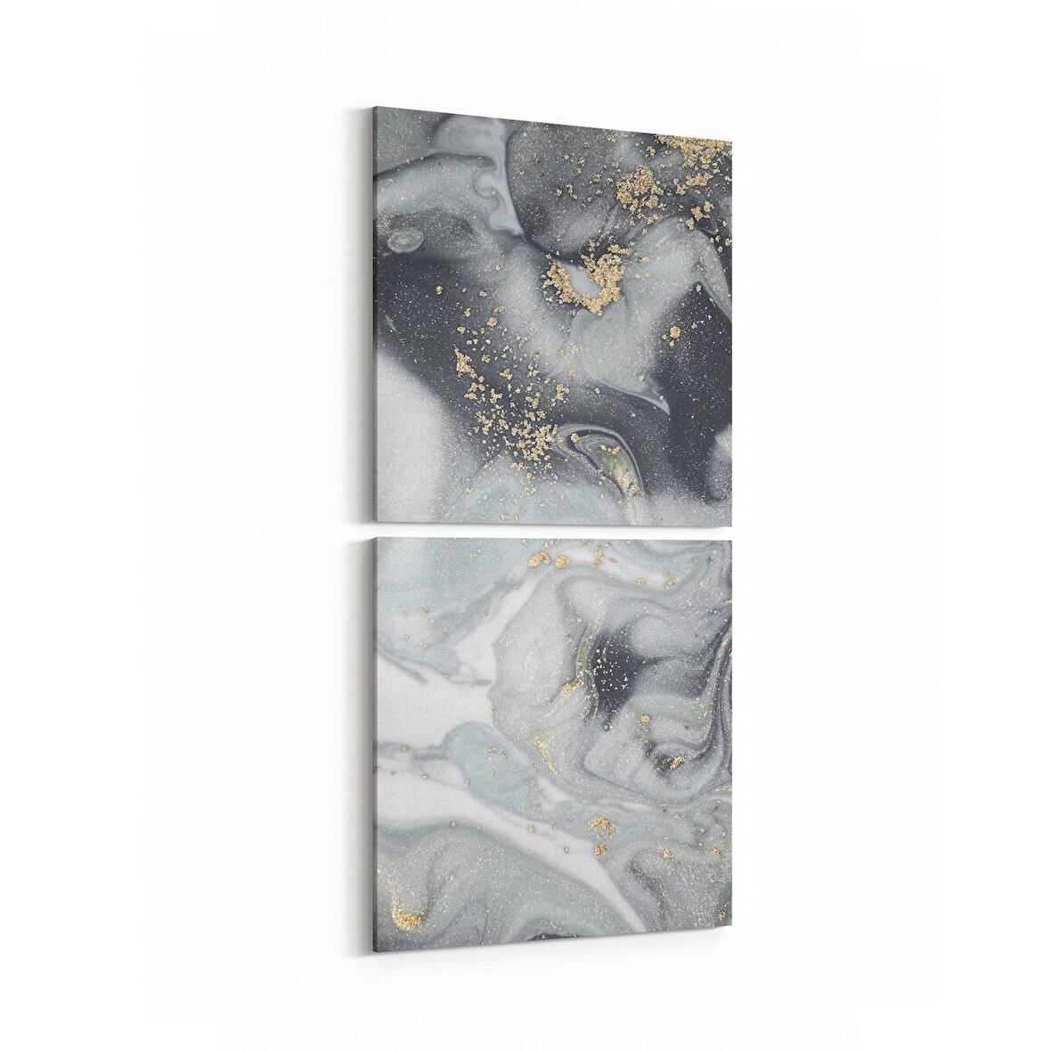 Olla 16646K2D Mermer Desen Görsel Kare 2'li Dikey Kanvas Tablo (Ölçü: 30X65)