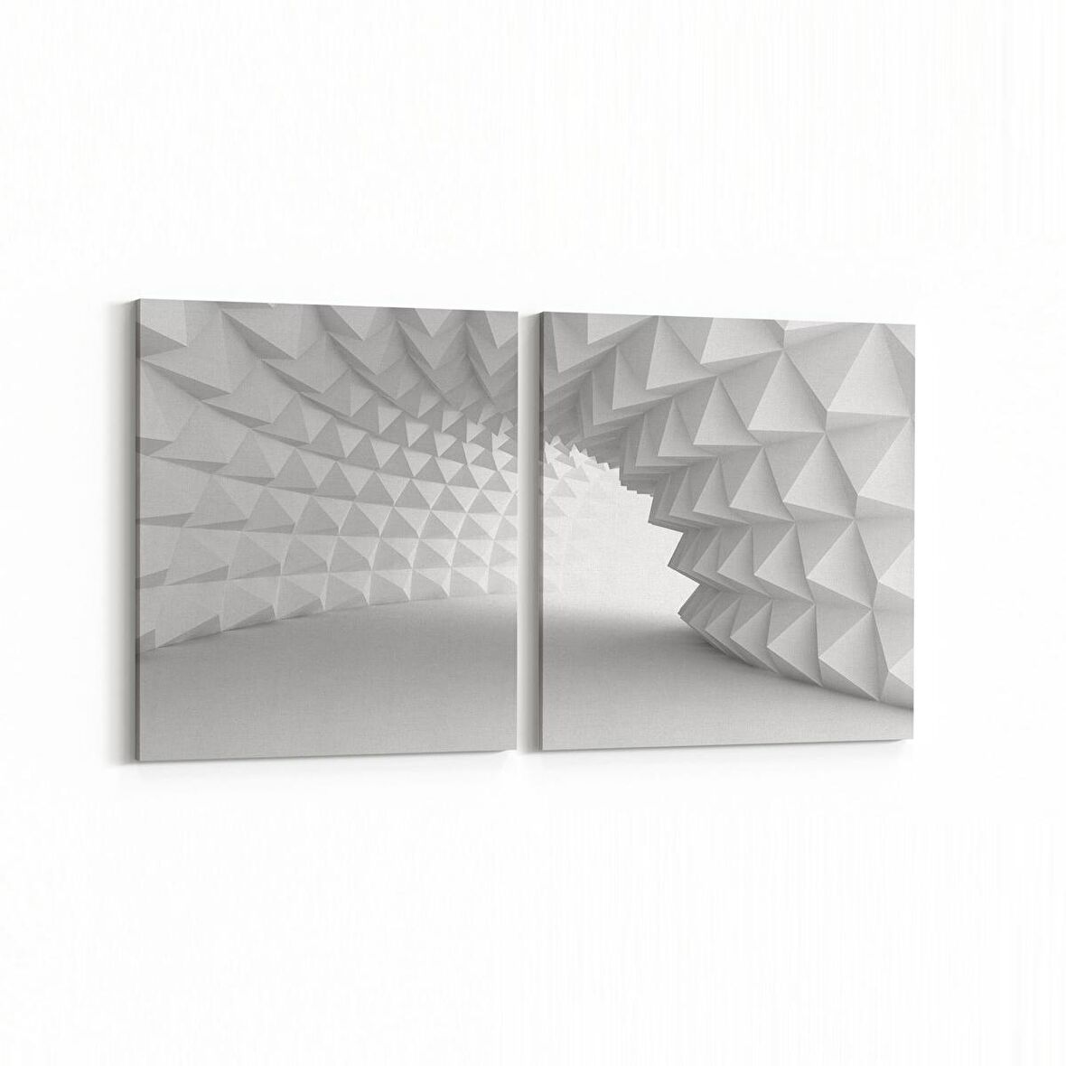 Olla 10439K2Y Abstract Tünel Görsel Kare 2'li Yatay Kanvas Tablo (Ölçü: 65X30)