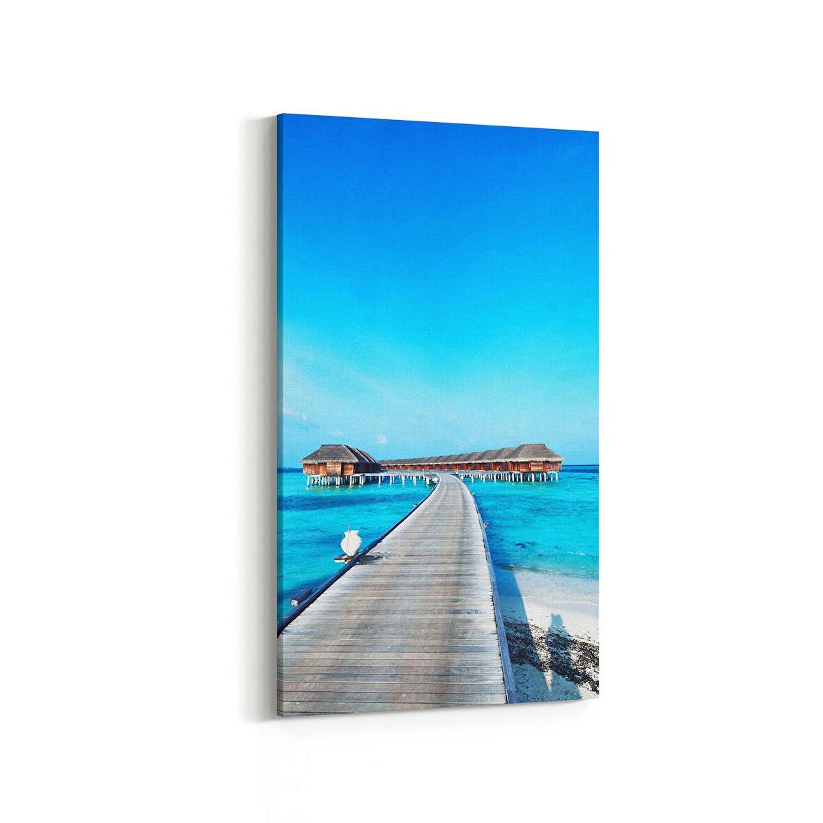 Olla 16459DD Kumsal / Sahil Görseli Dikey Dar Kanvas Tablo (Ölçü: 40X80)