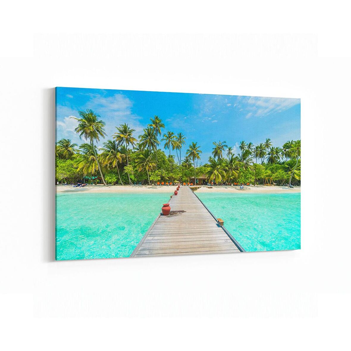 Olla 16513Y Kumsal / Sahil Görseli Yatay Kanvas Tablo (Ölçü: 45X30)