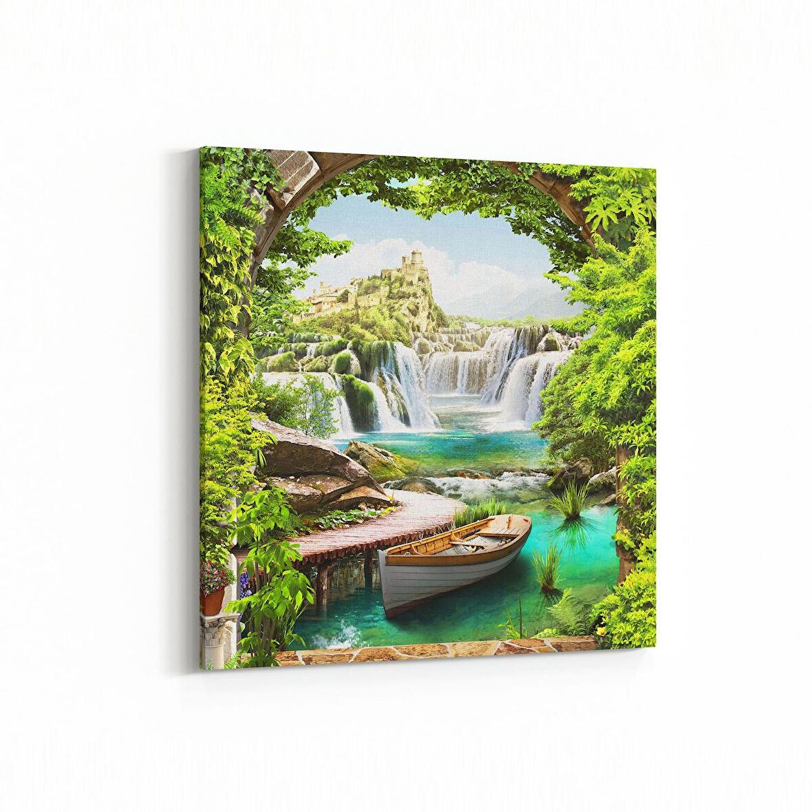 Olla 18354K4 Yapı Görseli Kare 4'lü Kanvas Tablo (Ölçü: 145X145)