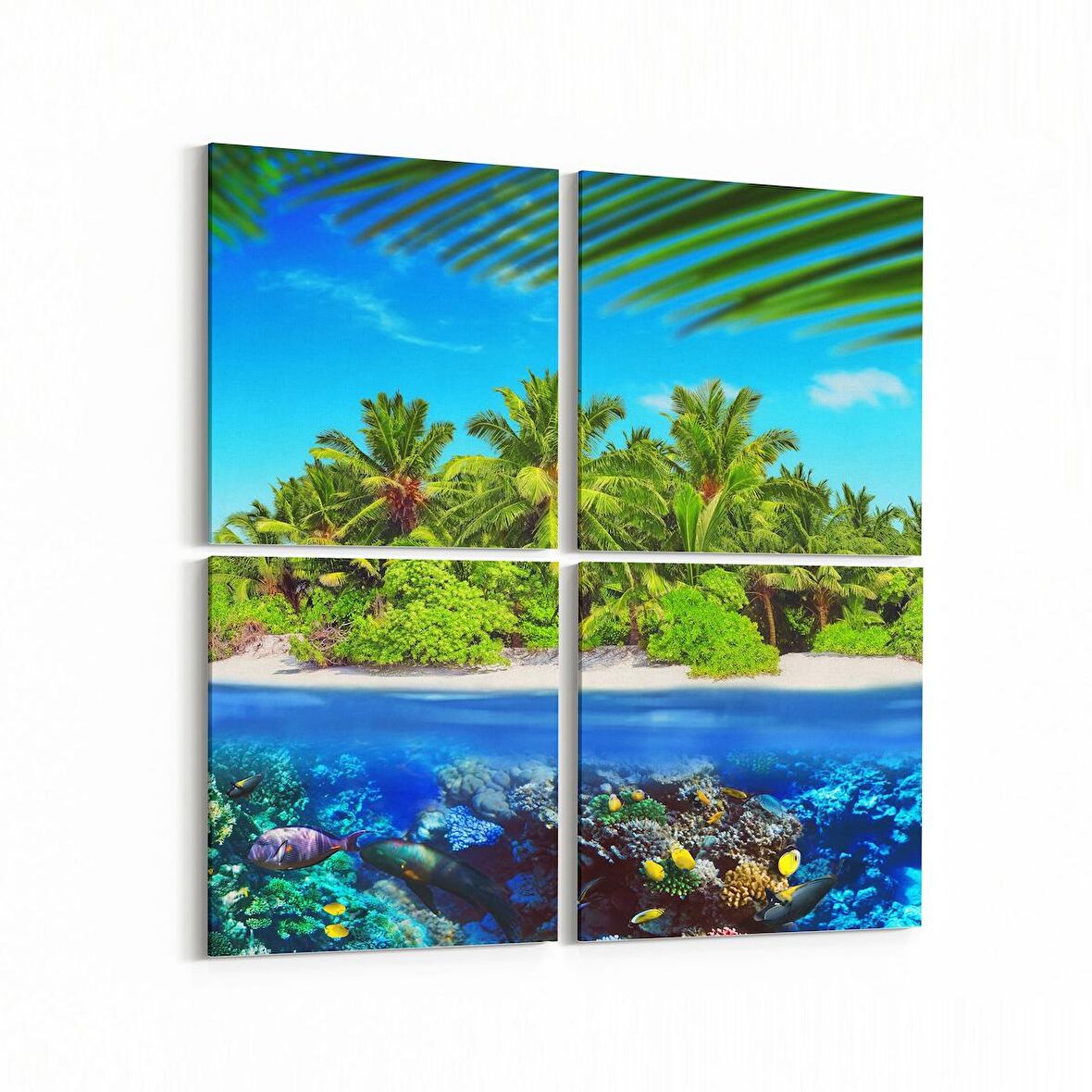 Olla 12982K4 Deniz / Okyanus Görseli Kare 4'lü Kanvas Tablo (Ölçü: 125X125)