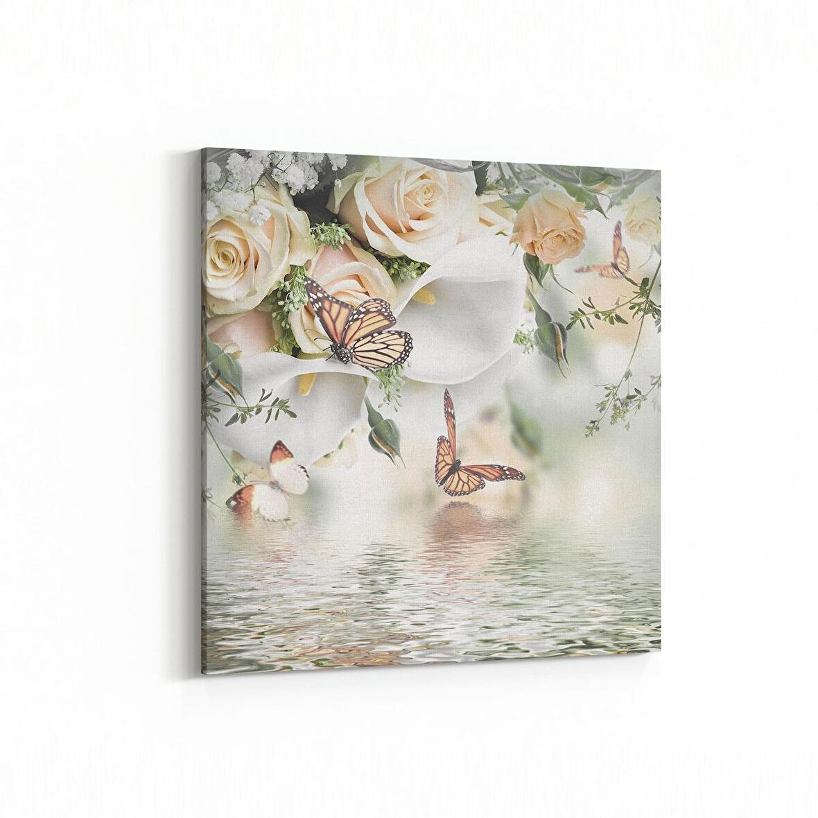 Olla 11721K Orkide Çiçek Görseli Kare Kanvas Tablo (Ölçü: 60X60)