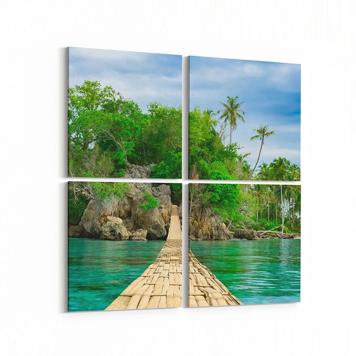 Olla 14195K4 Doğa / Manzara Görseli Kare 4'lü Kanvas Tablo (Ölçü: 125X125)