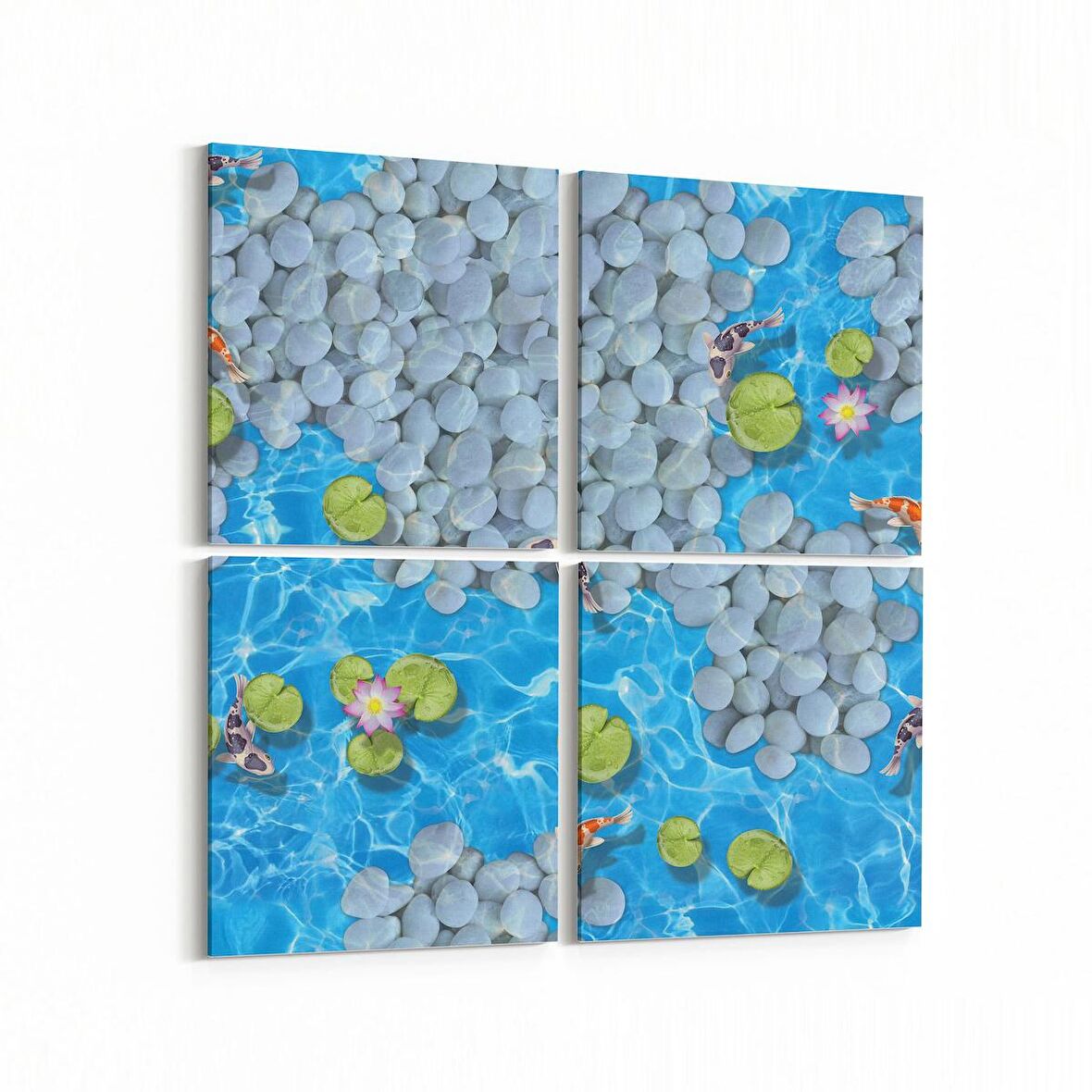 Olla 12915K4 Deniz / Okyanus Görseli Kare 4'lü Kanvas Tablo (Ölçü: 105X105)